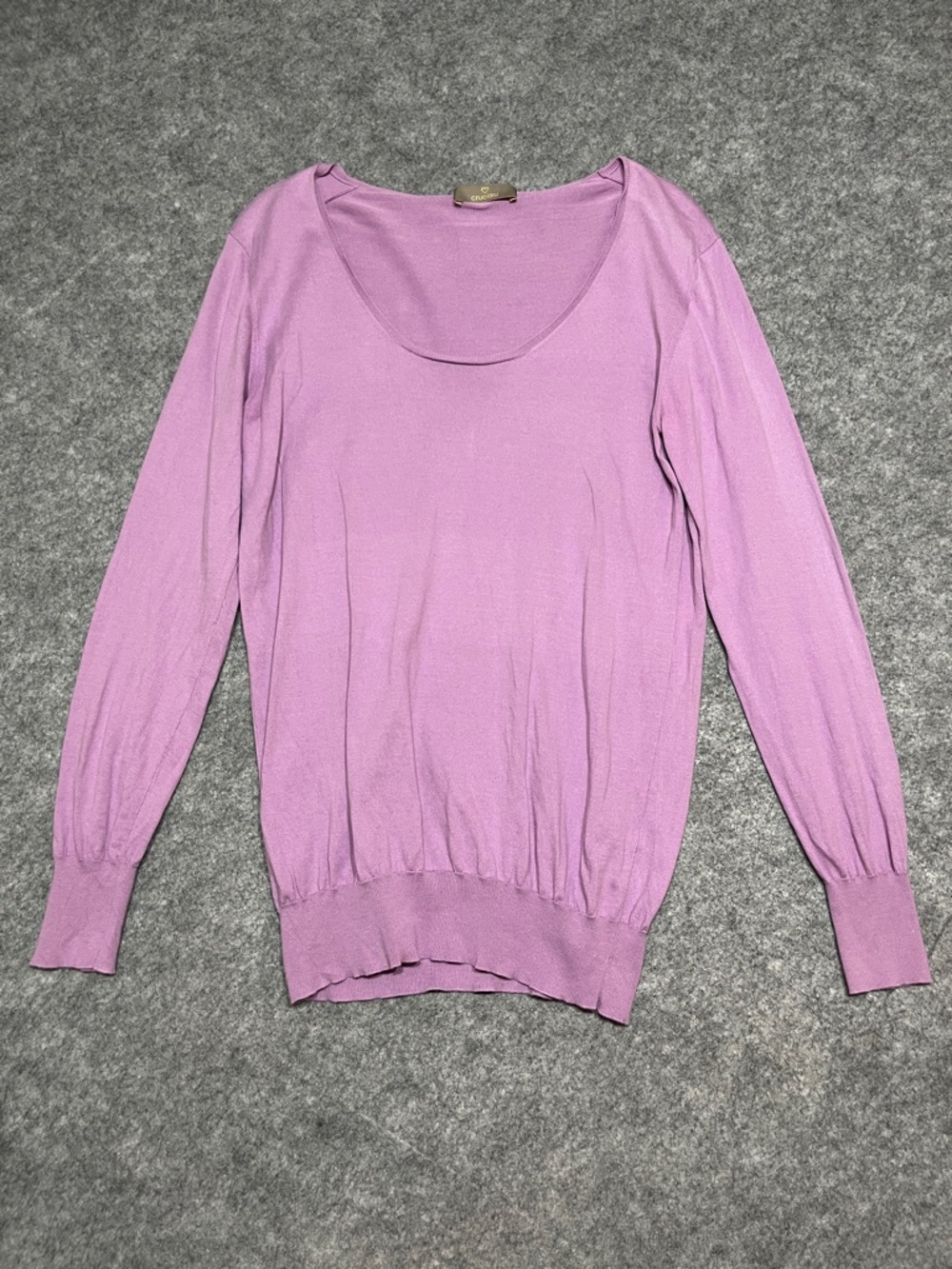 Cruciani Lilac Scoop Neck Long Sleeve Lightweight Sweater
